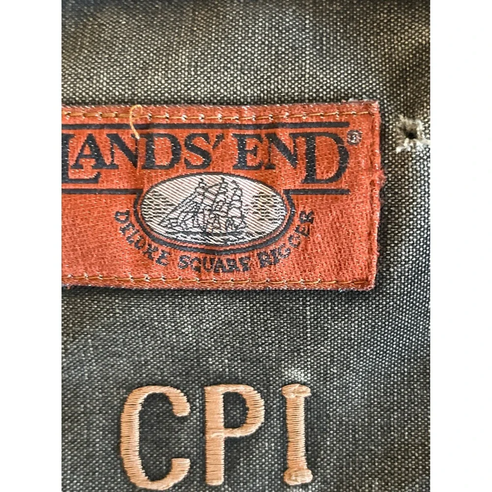 Lands End Vintage Canvas Leather Trim Duffle Bag Carry On Luggage‎ CPI Monogram